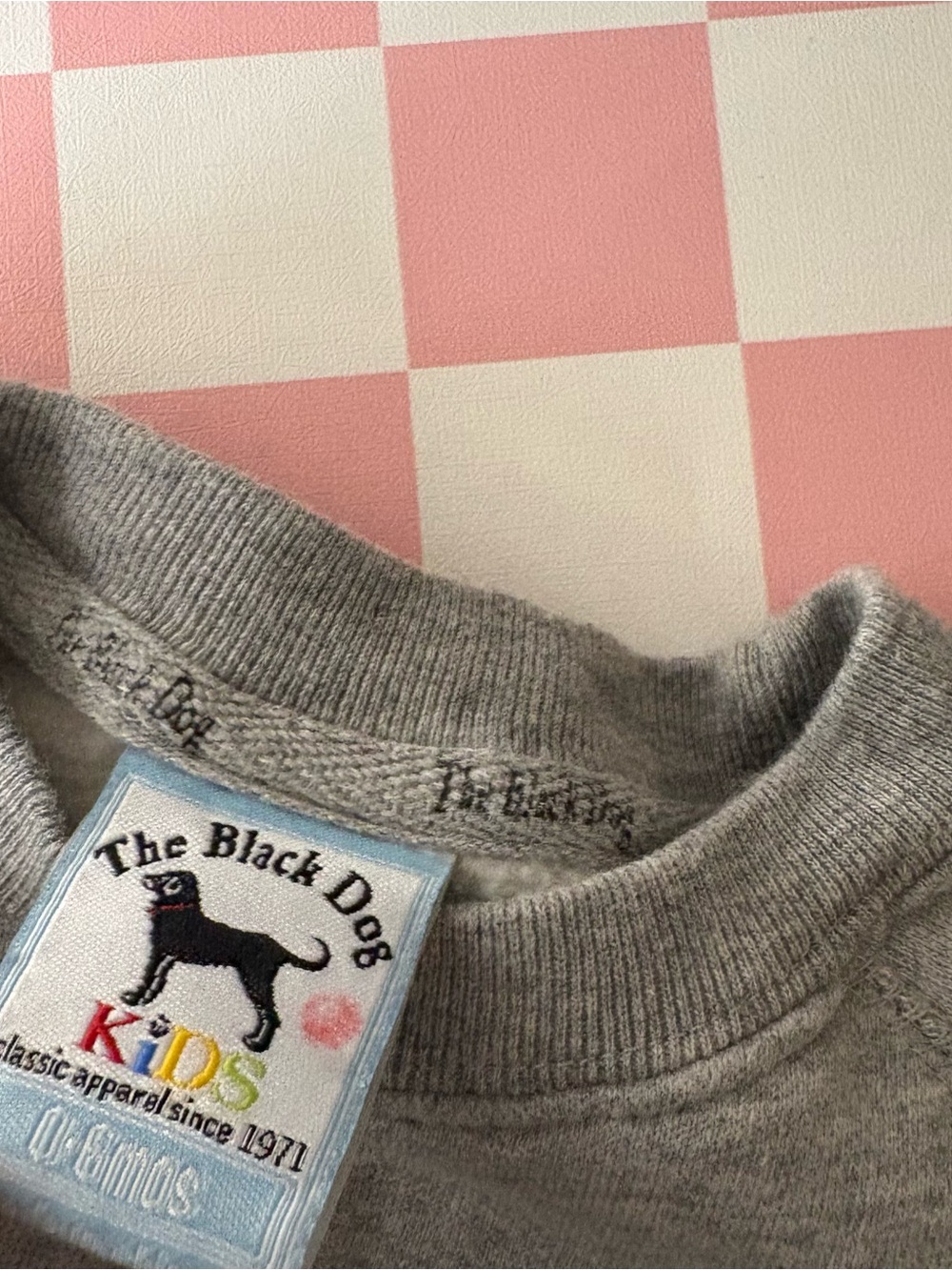 The black dog vintage infant kid children sweatshirt grey cotton 0-6 months - Picture 7 of 7